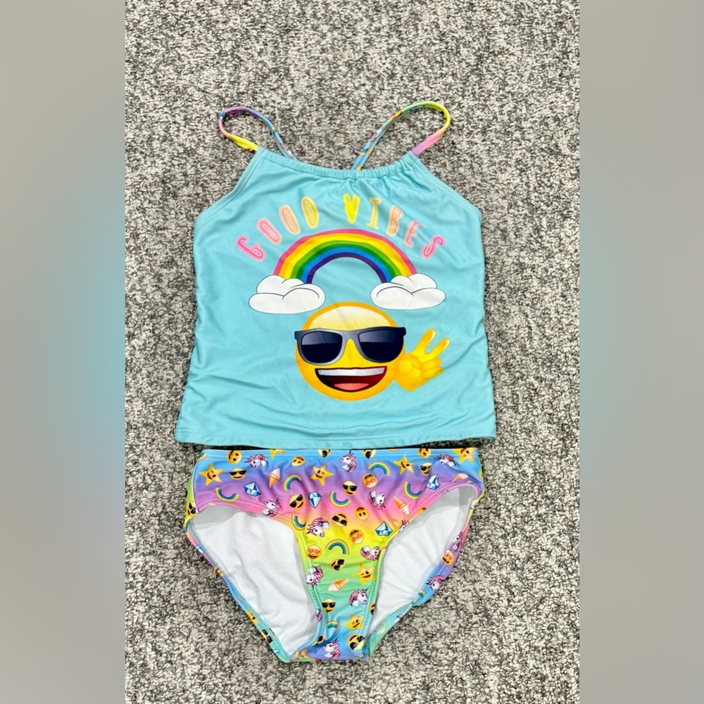 Little girls, Emoji tankini. Barely worn, like new! Size 7/8.